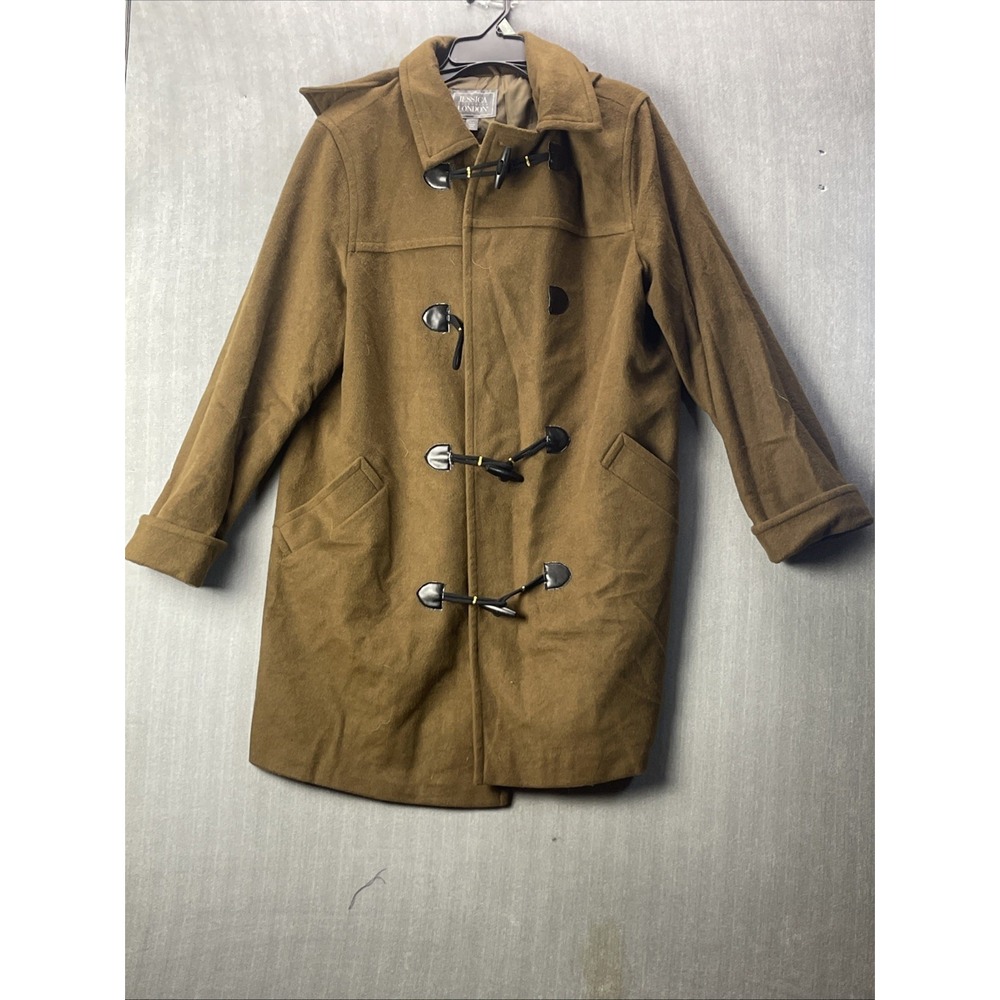 Title: Jessica London Women's 16W Camel Brown Hooded Toggle Coat